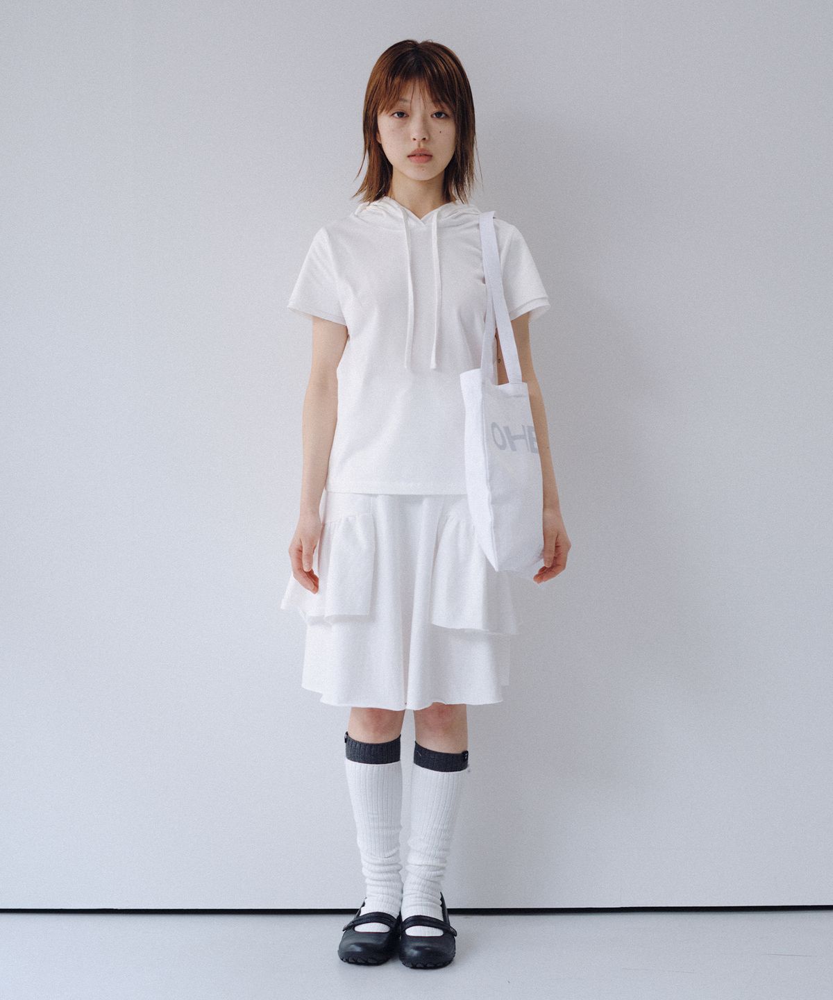 오헤시오(OHESHIO) ESSENTIAL VINTAGE LOGO ECO BAG, WHITE