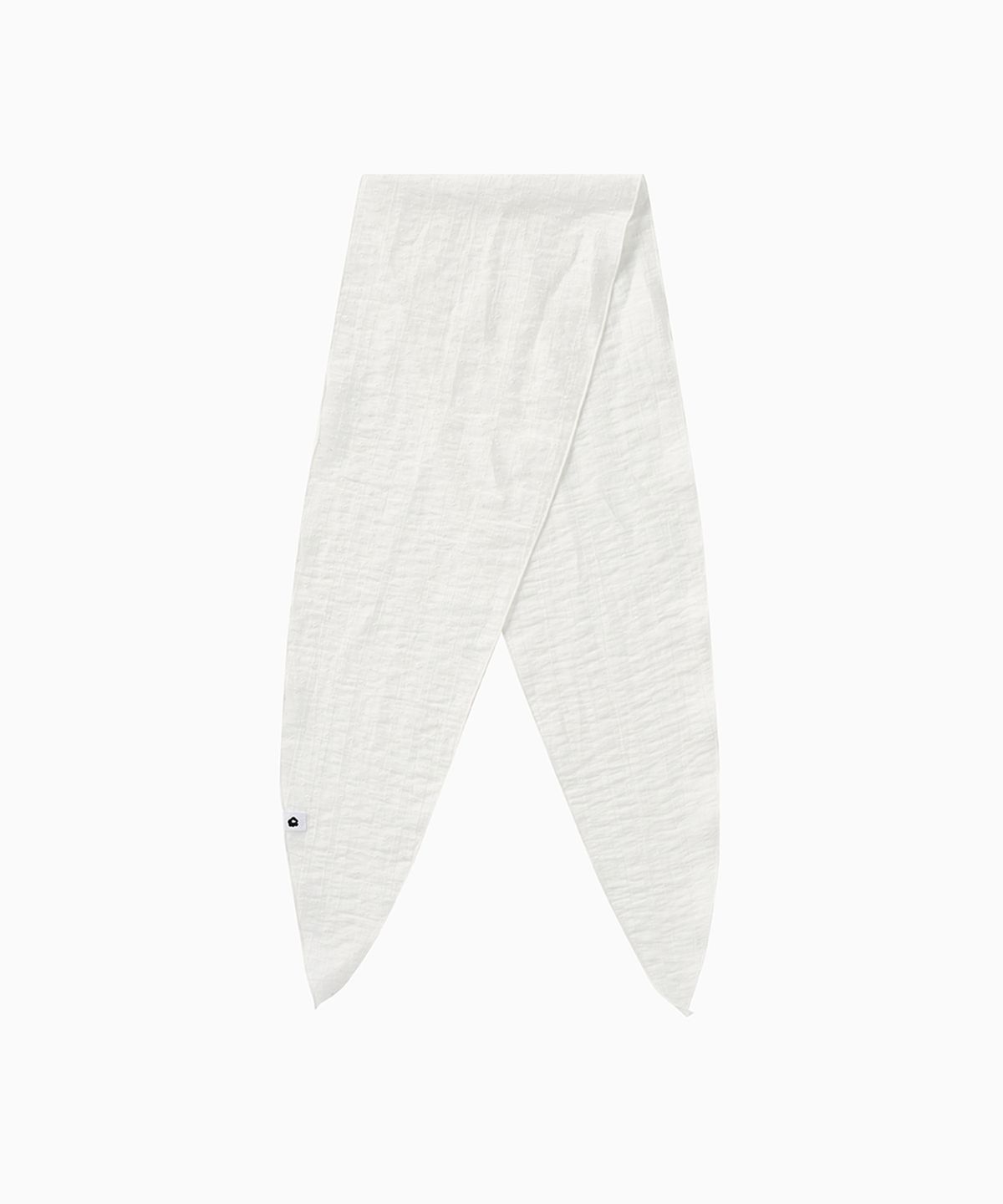 오헤시오(OHESHIO) SHEER FLORAL OVAL SCARF, WHITE