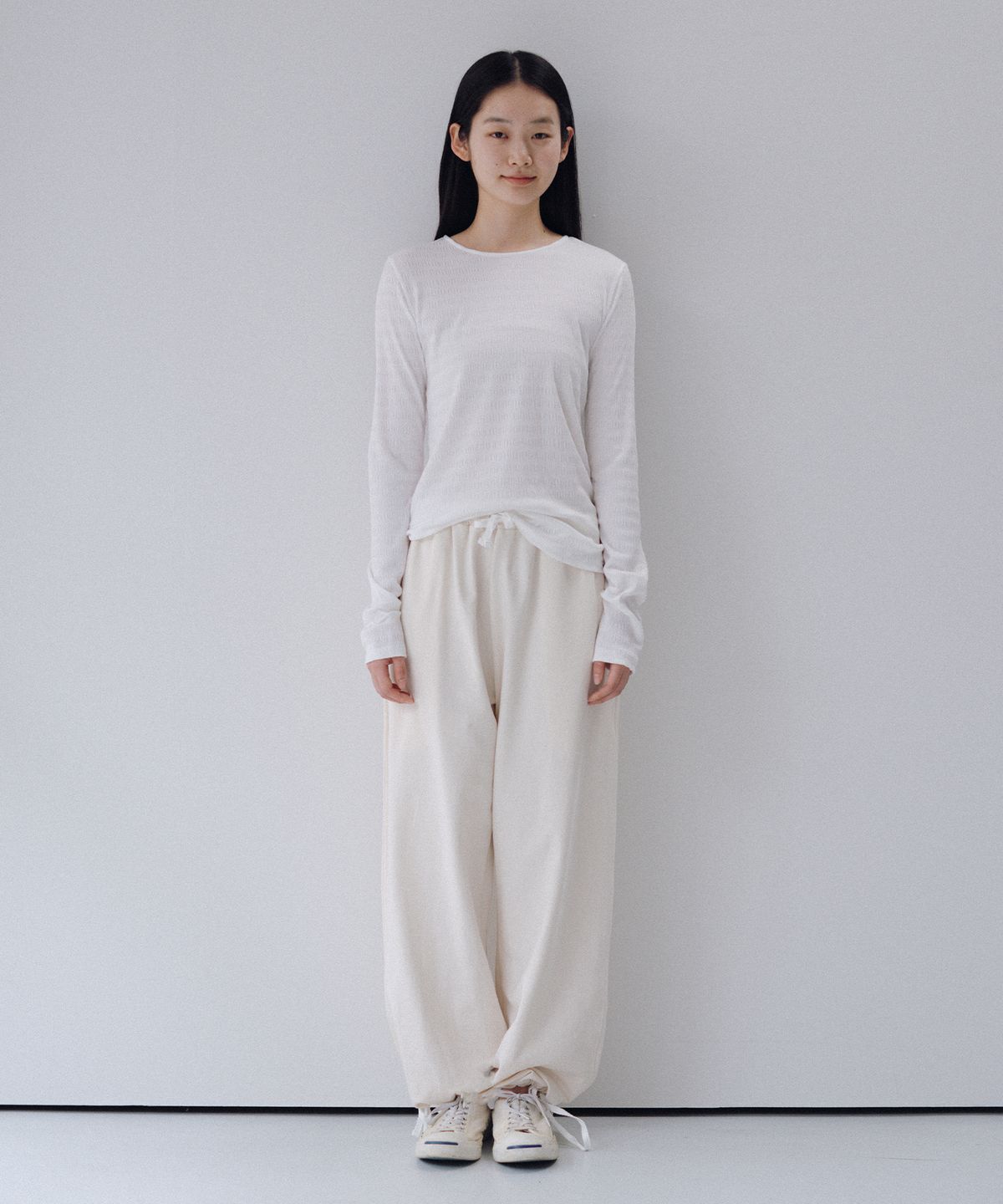 오헤시오(OHESHIO) TWO-WAY STRAIGHT PANTS, CREAM