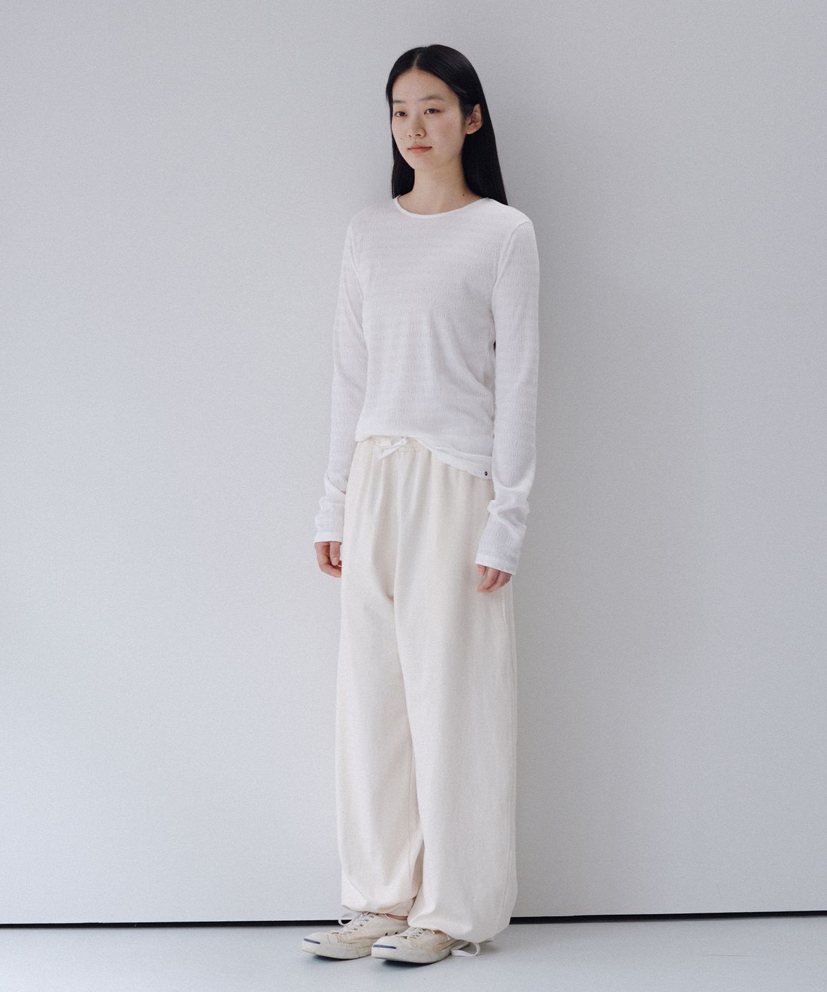 오헤시오(OHESHIO) TWO-WAY STRAIGHT PANTS, CREAM