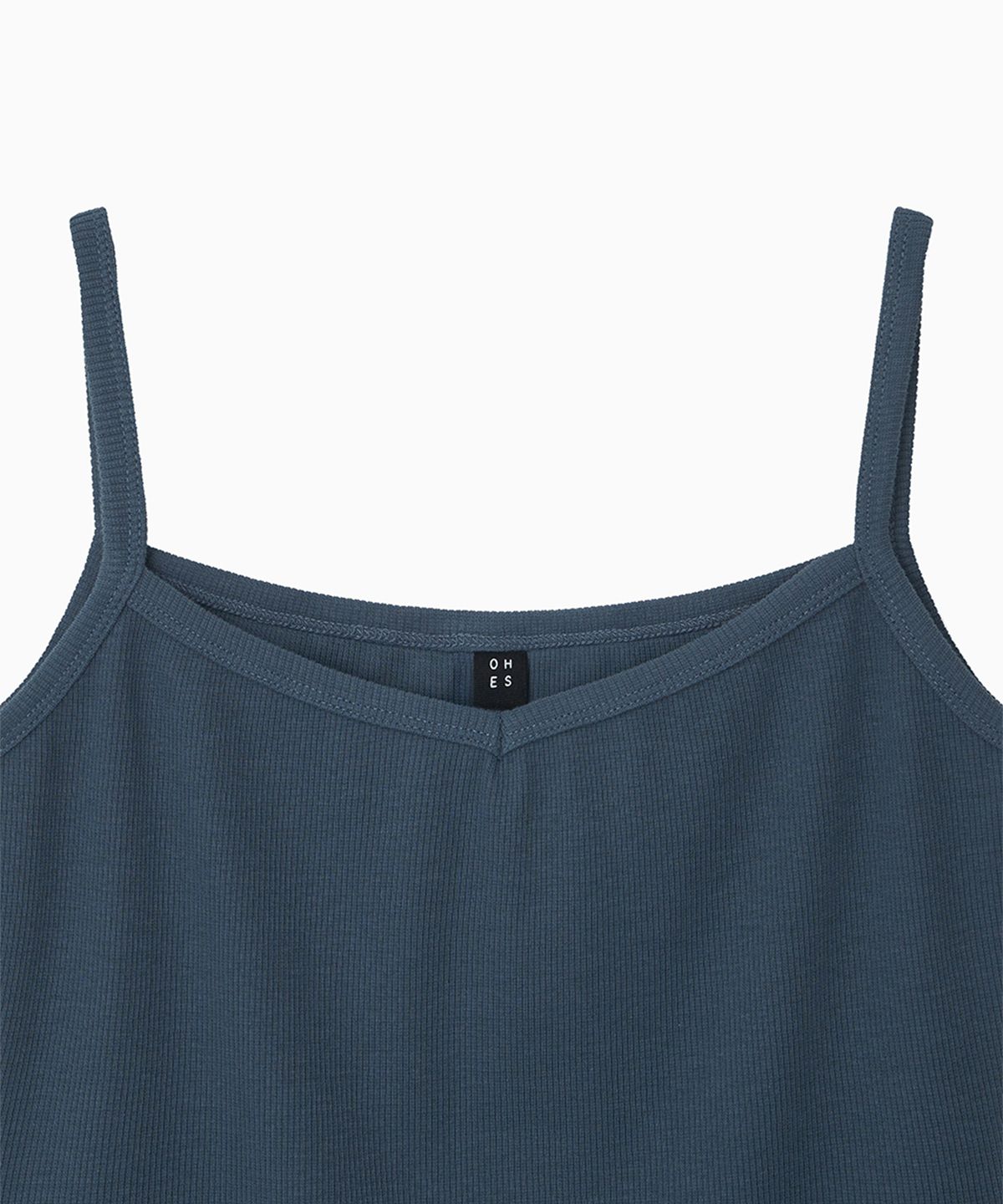 오헤시오(OHESHIO) BASIC RIBBED V-NECK SLEEVELESS, BLUE