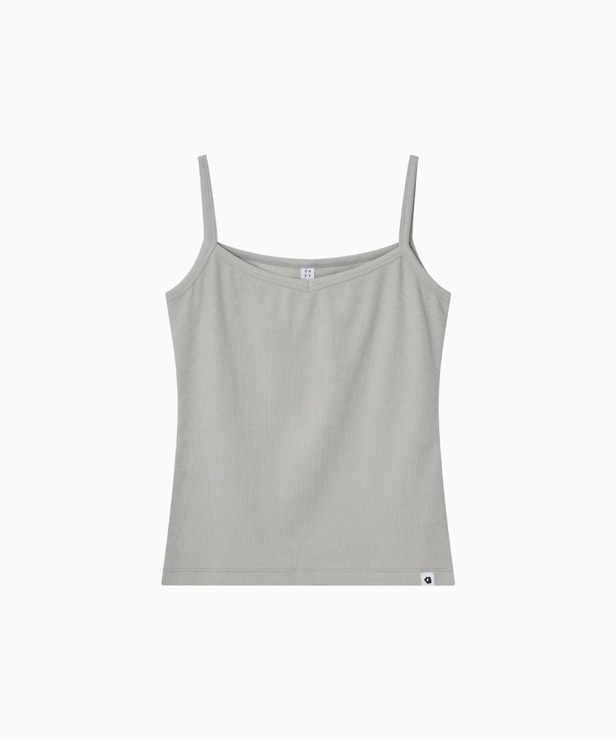 오헤시오(OHESHIO) BASIC RIBBED V-NECK SLEEVELESS, LIGHT GRAY