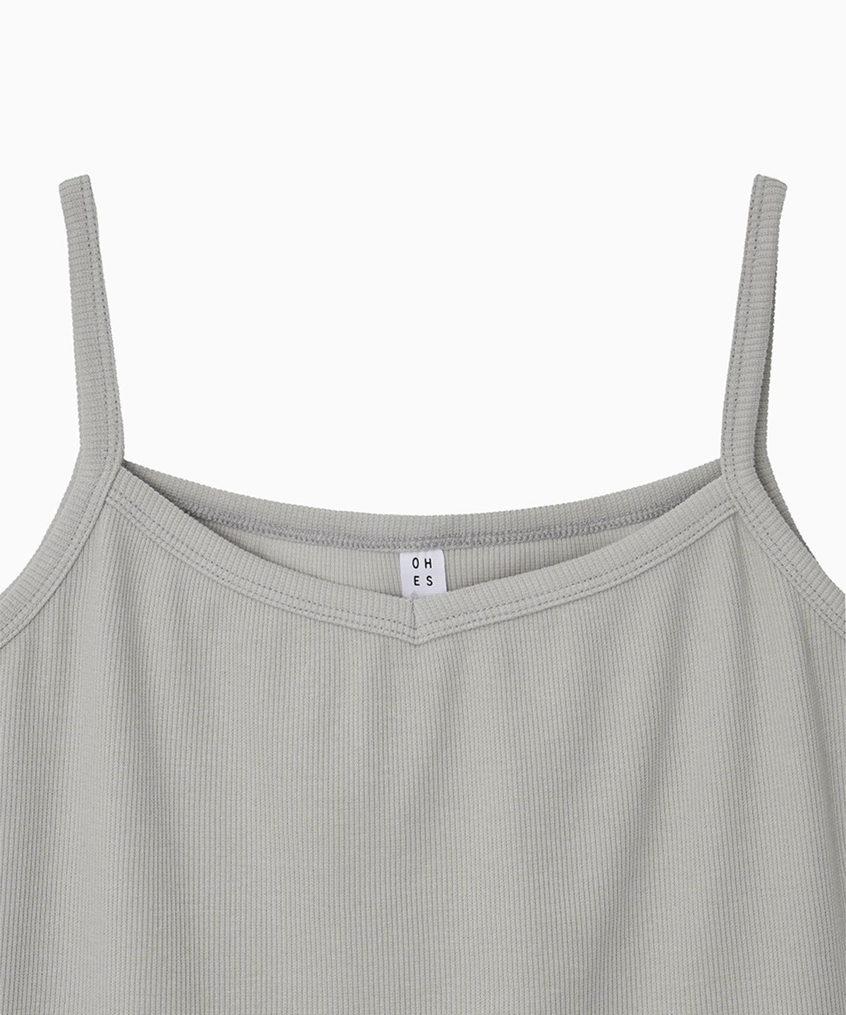 오헤시오(OHESHIO) BASIC RIBBED V-NECK SLEEVELESS, LIGHT GRAY