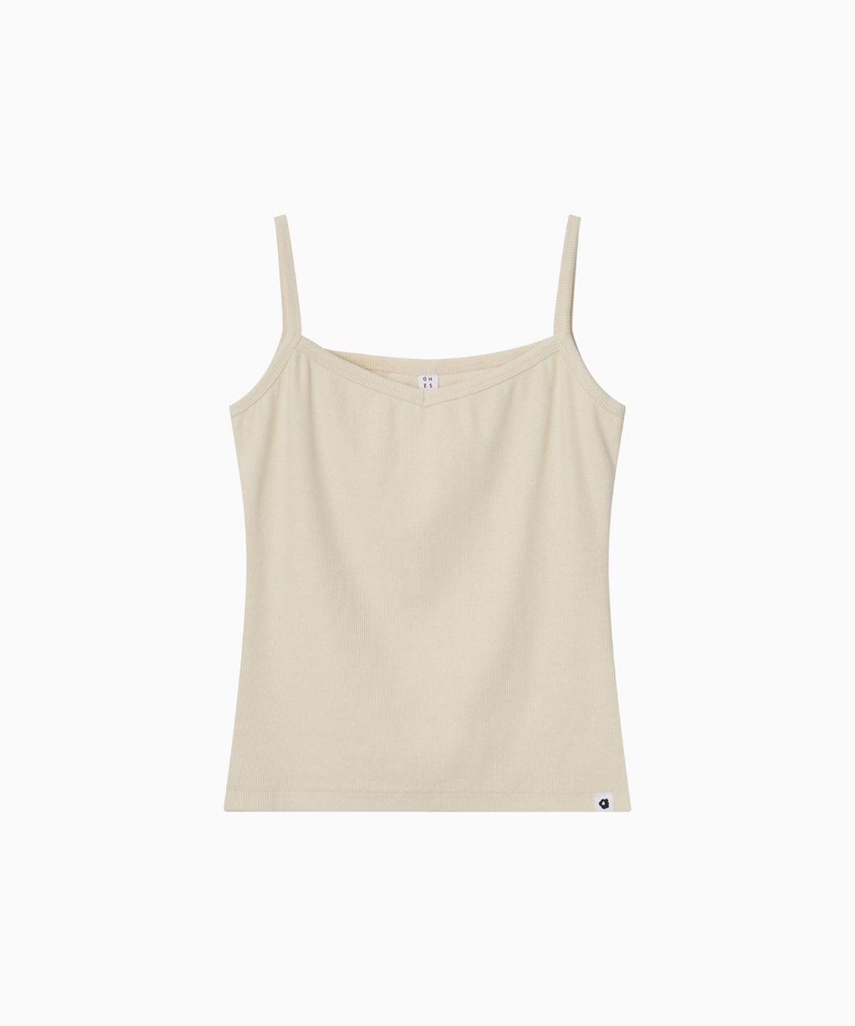 오헤시오(OHESHIO) BASIC RIBBED V-NECK SLEEVELESS, CREAM