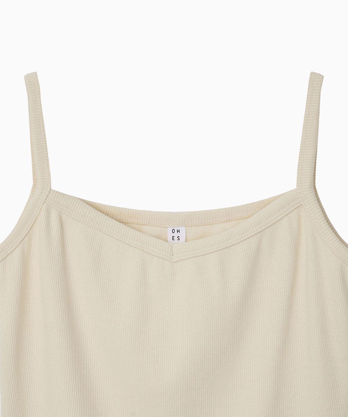 오헤시오(OHESHIO) BASIC RIBBED V-NECK SLEEVELESS, CREAM