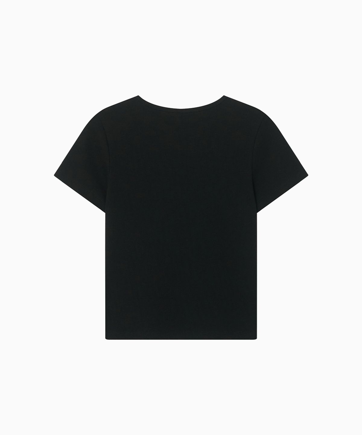 오헤시오(OHESHIO) BASIC SLIM RIBBED T-SHIRT, BLACK