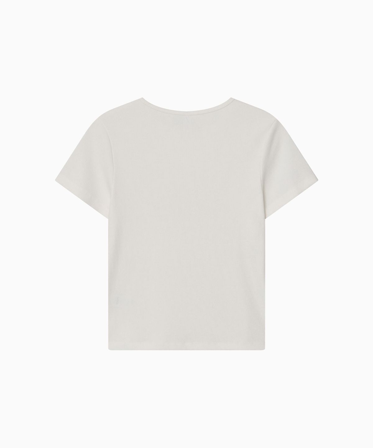 오헤시오(OHESHIO) BASIC SLIM RIBBED T-SHIRT, WHITE