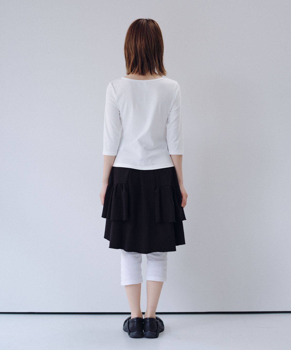오헤시오(OHESHIO) BASIC 3/4 SLEEVE T-SHIRT, WHITE