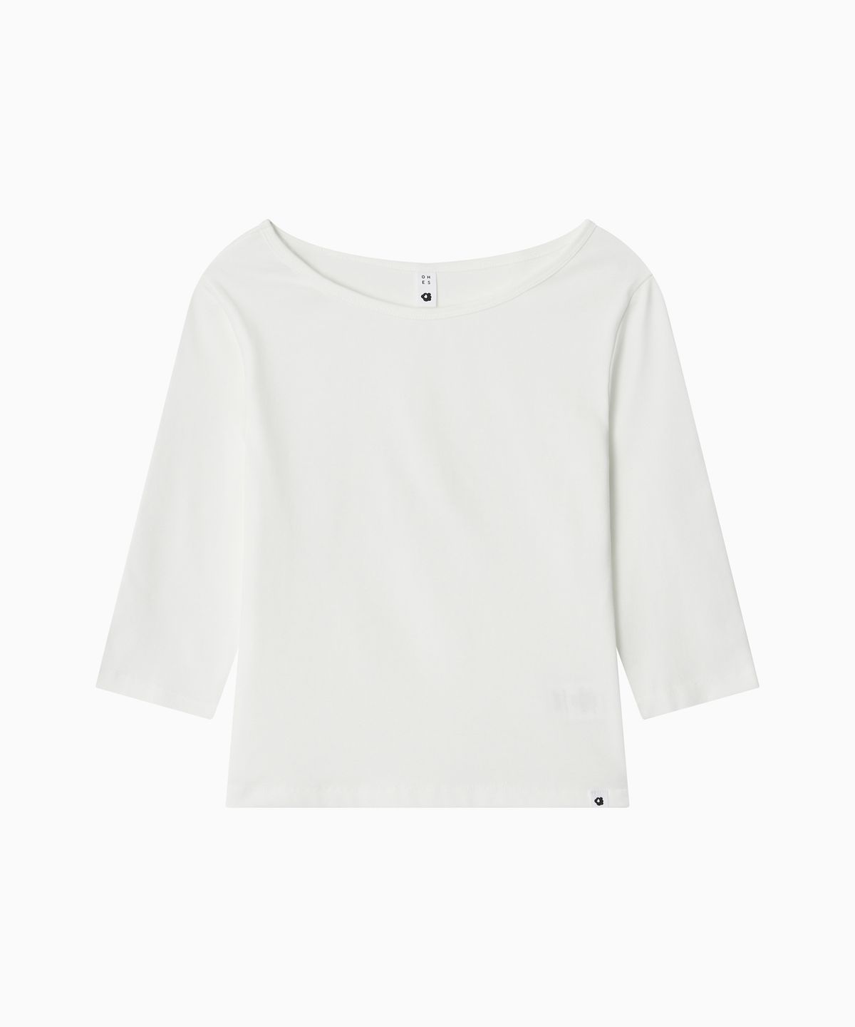오헤시오(OHESHIO) BASIC 3/4 SLEEVE T-SHIRT, WHITE