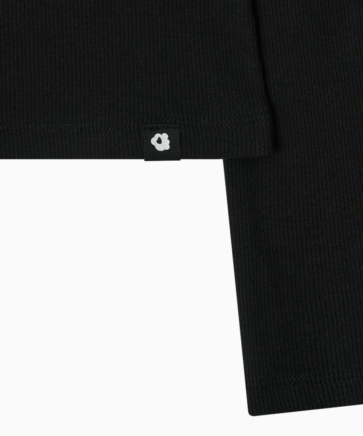 오헤시오(OHESHIO) BASIC RIBBED V-NECK LONG SLEEVE, BLACK