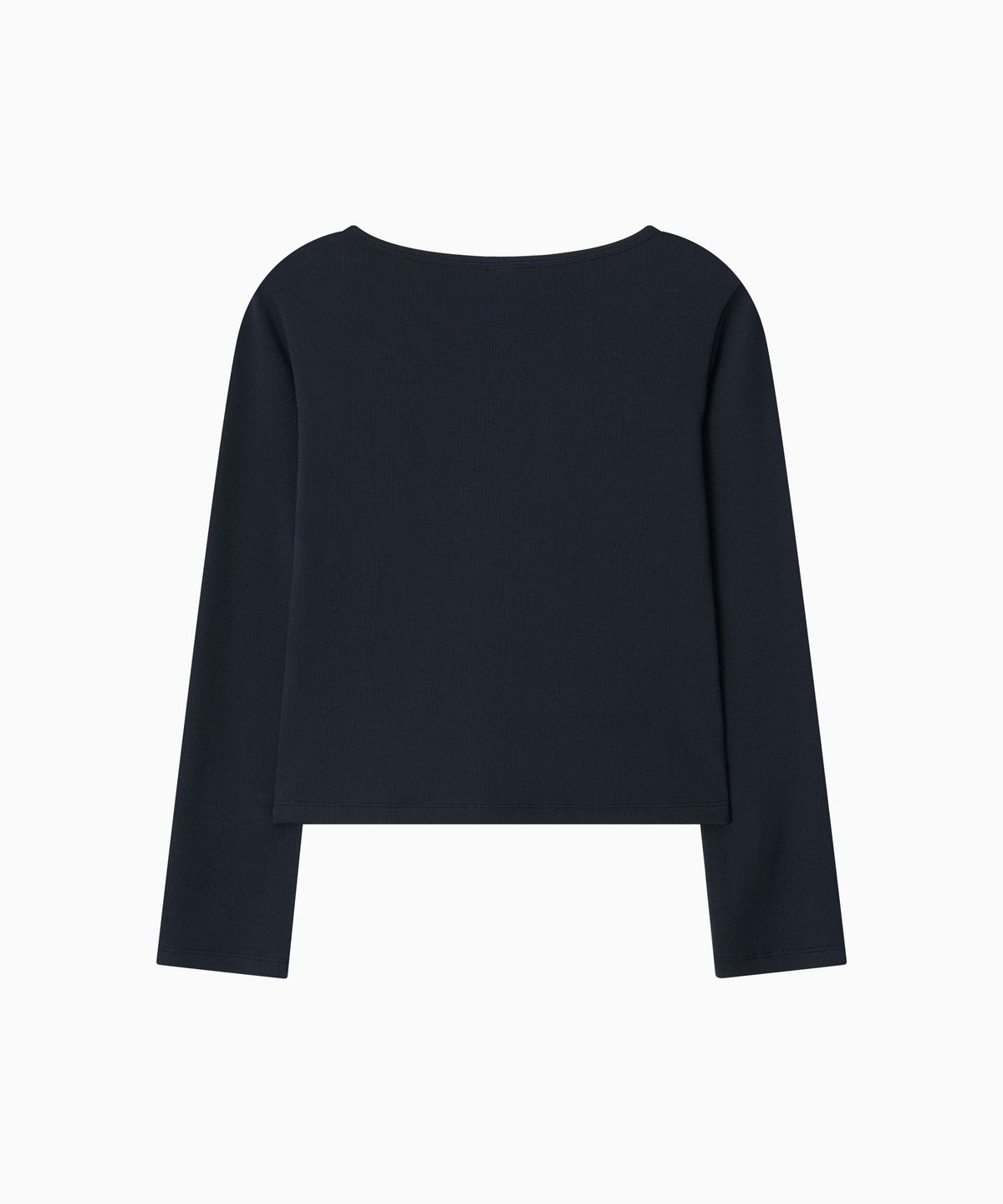 오헤시오(OHESHIO) BASIC RIBBED V-NECK LONG SLEEVE, NAVY