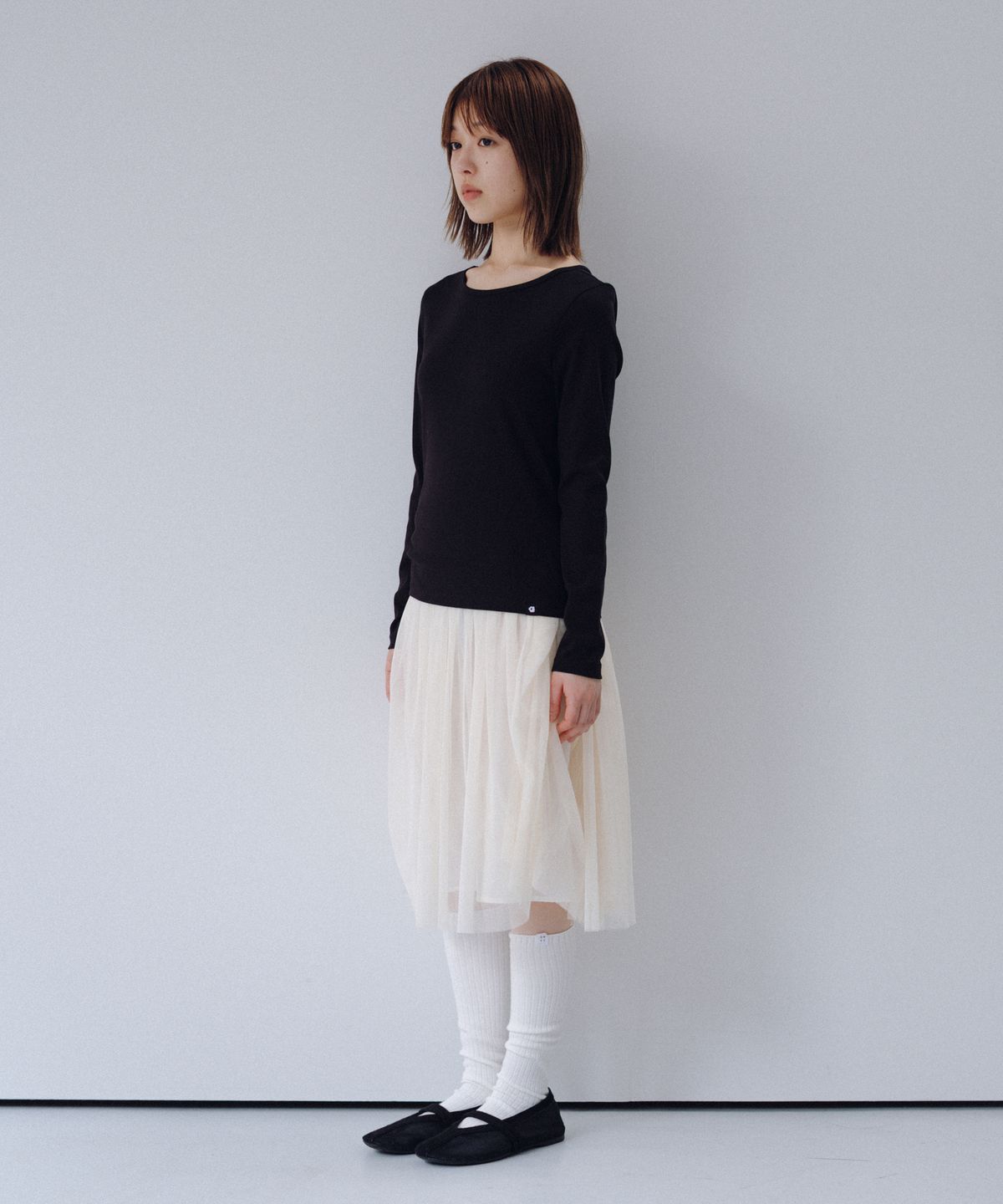 오헤시오(OHESHIO) BASIC SLIM LONG SLEEVE, BLACK
