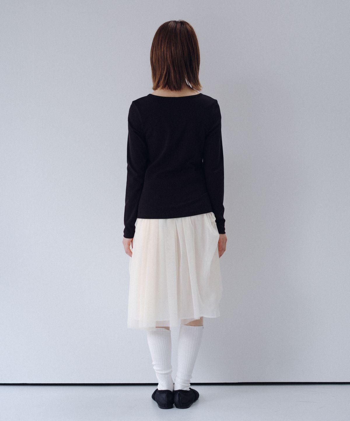 오헤시오(OHESHIO) BASIC SLIM LONG SLEEVE, BLACK