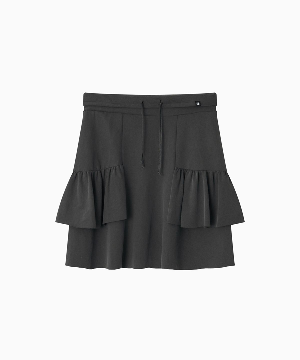 오헤시오(OHESHIO) SHIRRING MIDI BANDING SKIRT, CHARCOAL