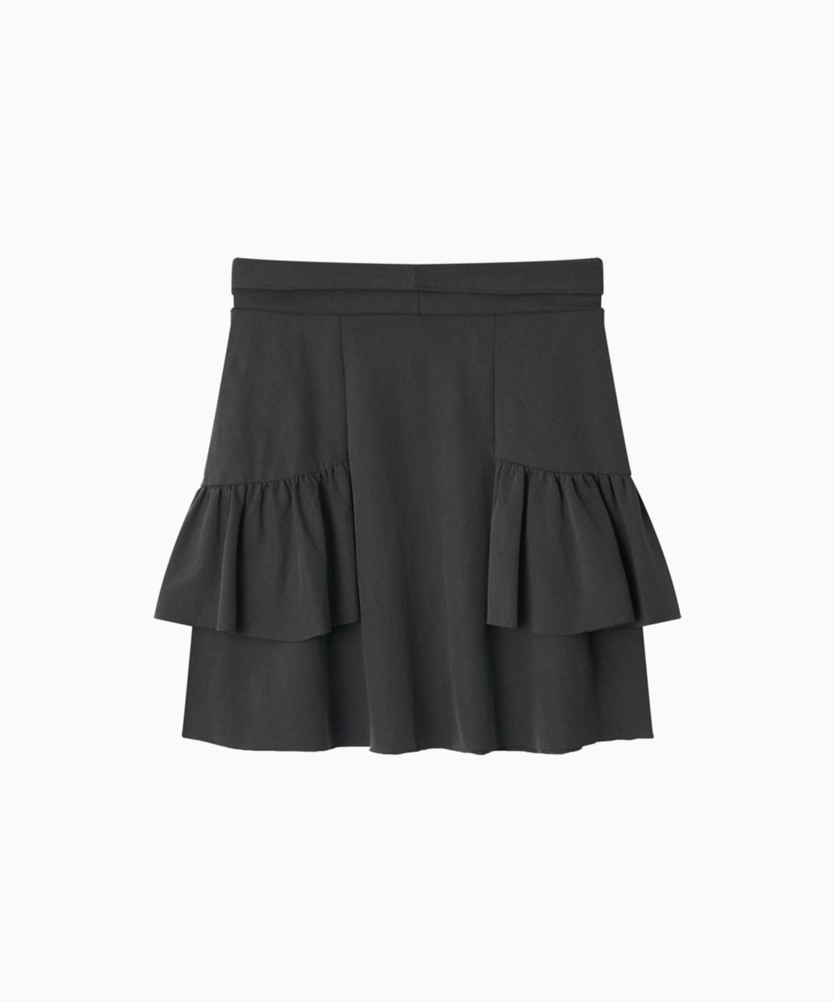 오헤시오(OHESHIO) SHIRRING MIDI BANDING SKIRT, CHARCOAL