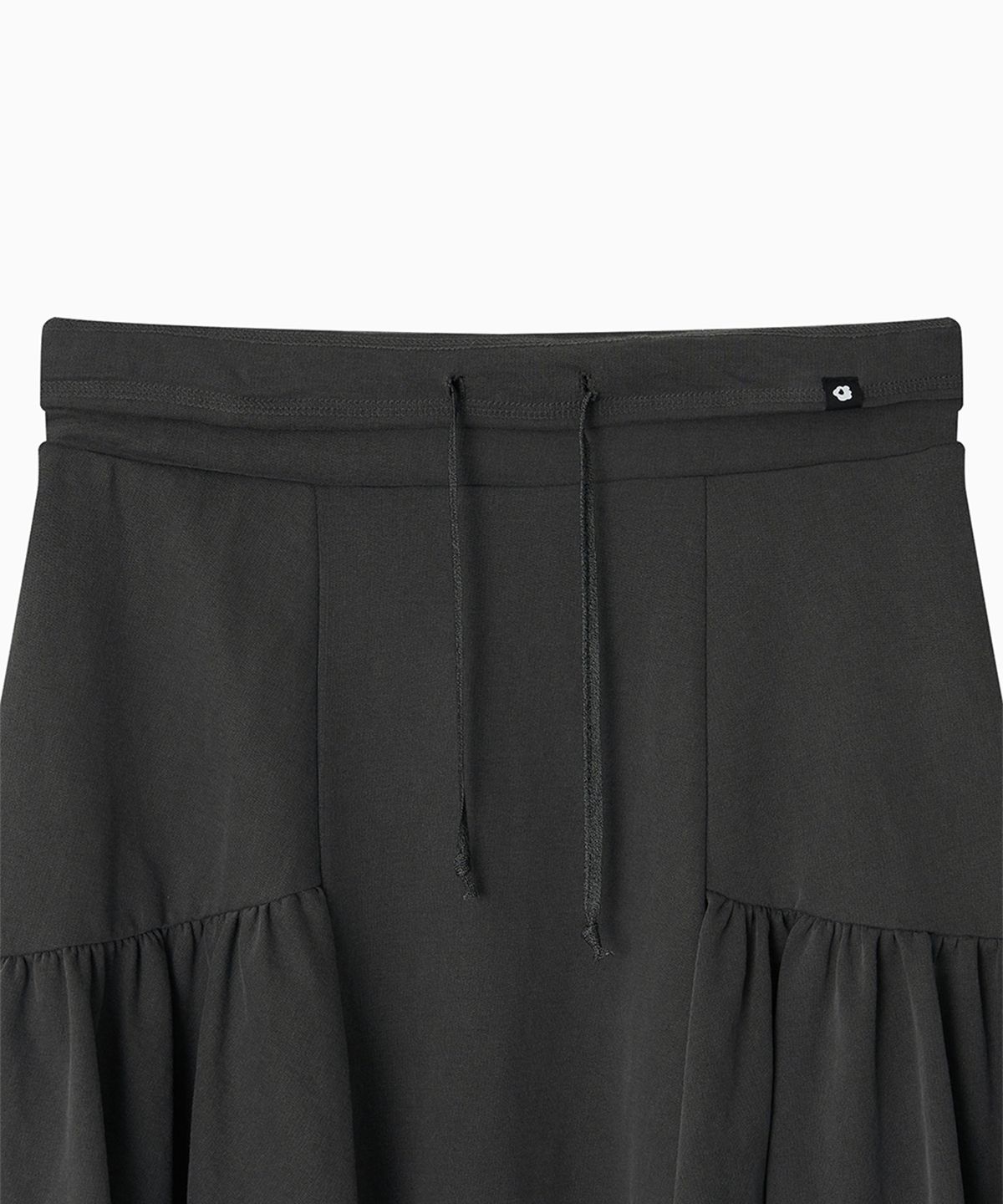 오헤시오(OHESHIO) SHIRRING MIDI BANDING SKIRT, CHARCOAL