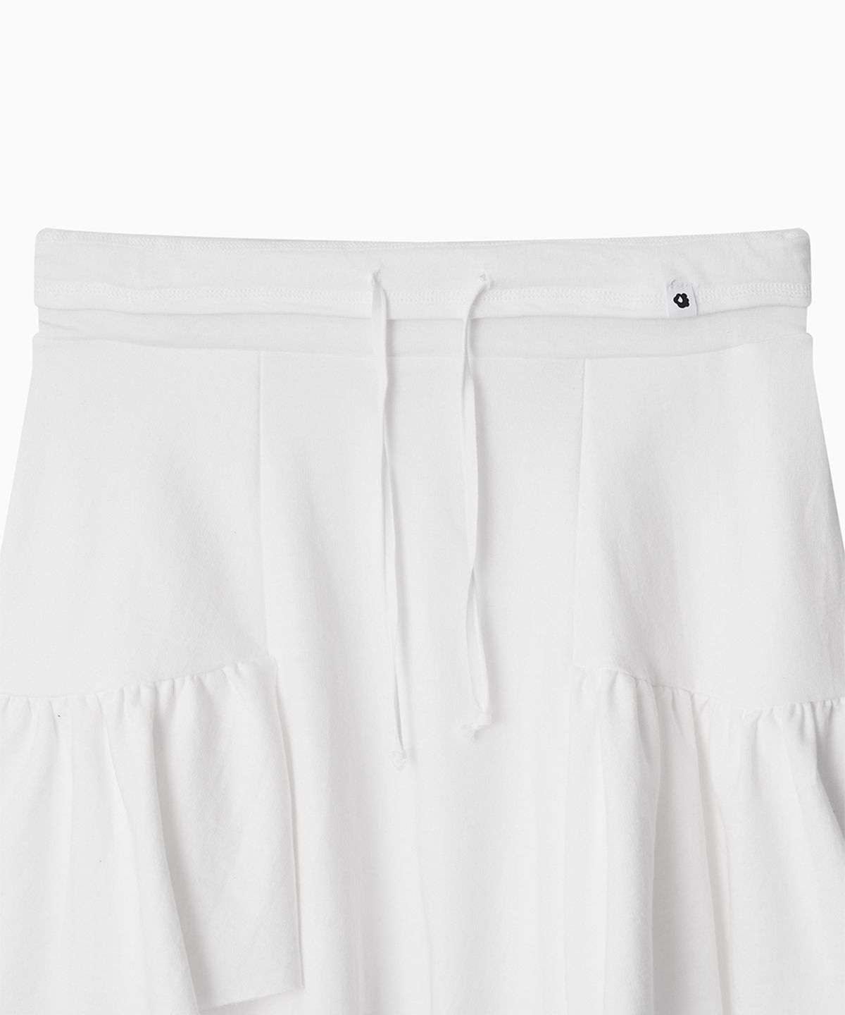 오헤시오(OHESHIO) SHIRRING MIDI BANDING SKIRT, WHITE