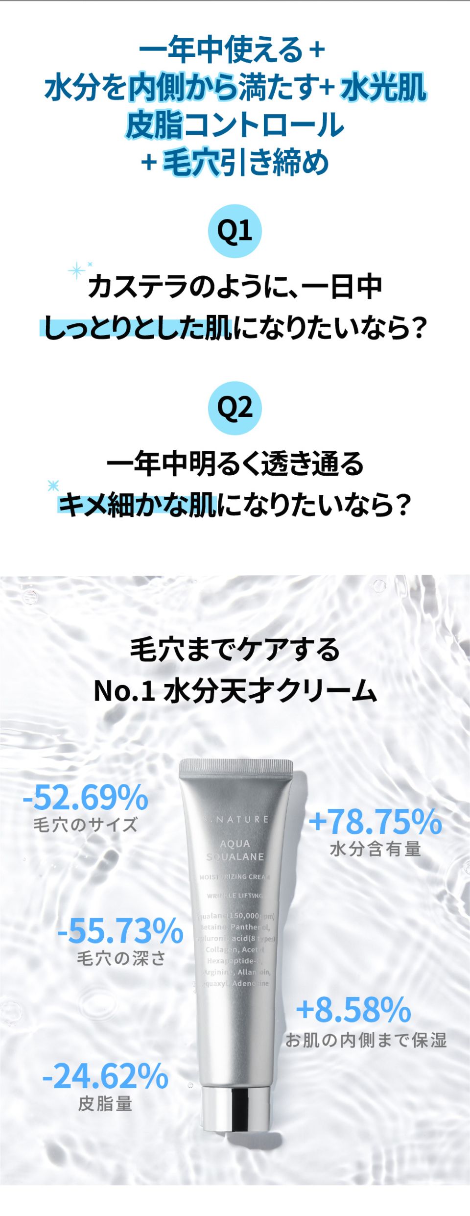MUSINSA公式 | S.NATURE アクアスクワラン水分クリーム80ml