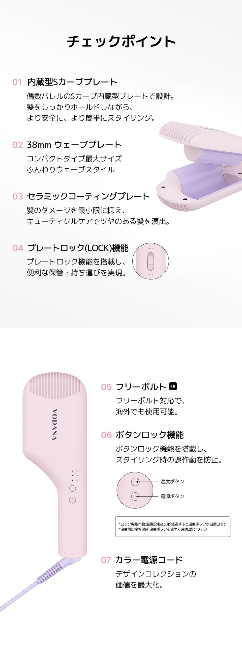 MUSINSA公式 | VODANA コンパクト ウェーブ カールアイロン 38mm