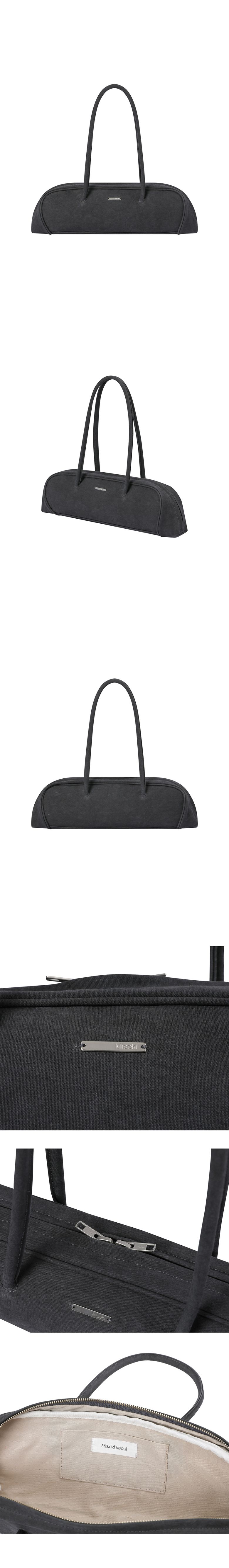 MUSINSA公式 | MISEKI SEOUL Twill baguette bag CHARCOAL