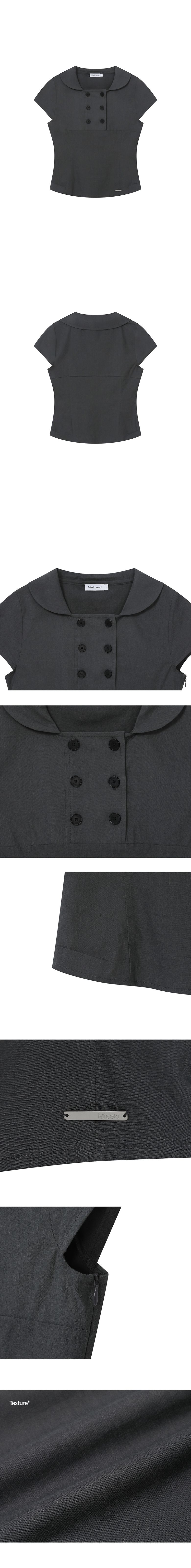 MUSINSA公式 | MISEKI SEOUL Double button shirts top CHARCOAL