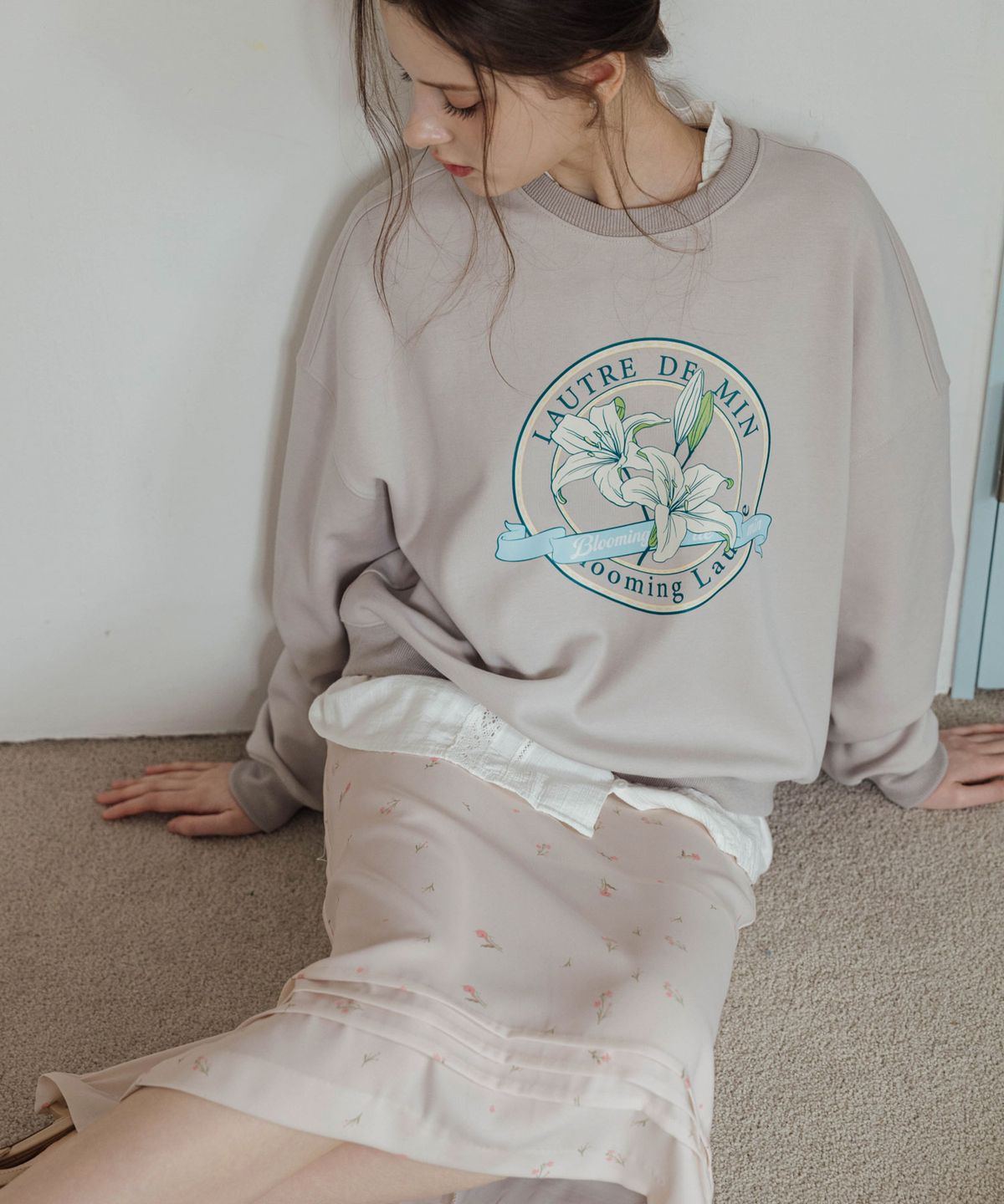 로트르드민(LAUTREDE MIN) Lautre Lily Light gray Sweatshirts