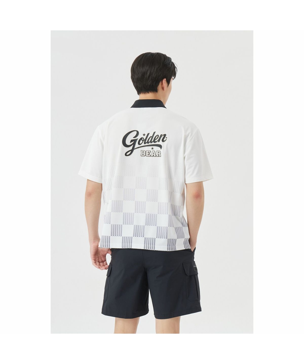 골든베어(GOLDEN BEAR) (M) Lightweight Printed Collar T-shirt G4TAM26341WHX