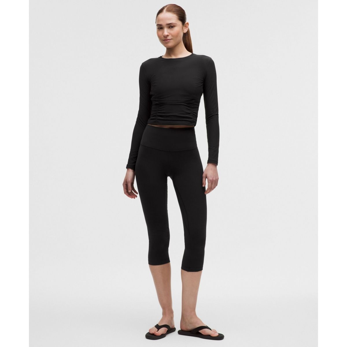 룰루레몬(LULULEMON) Nulu 위드 메쉬 오버레이 롱슬리브 셔츠  BLK