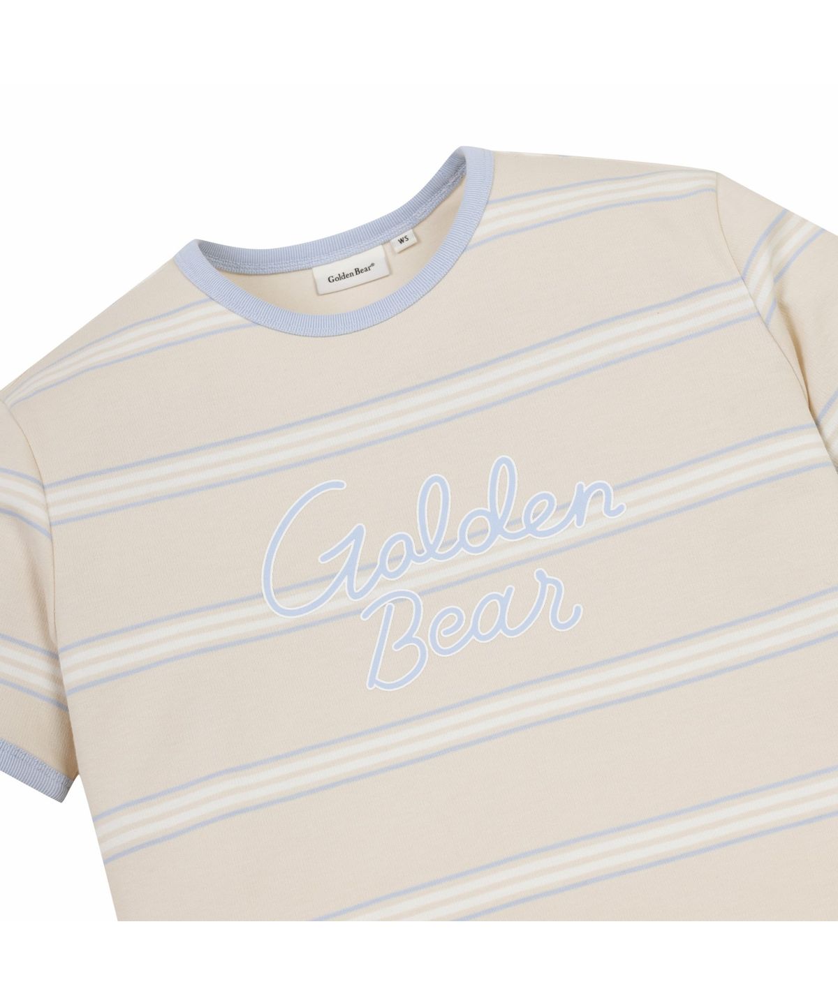 골든베어(GOLDEN BEAR) (W) Striped Pique Crew-neck T-shirt G5TAM26411BEX