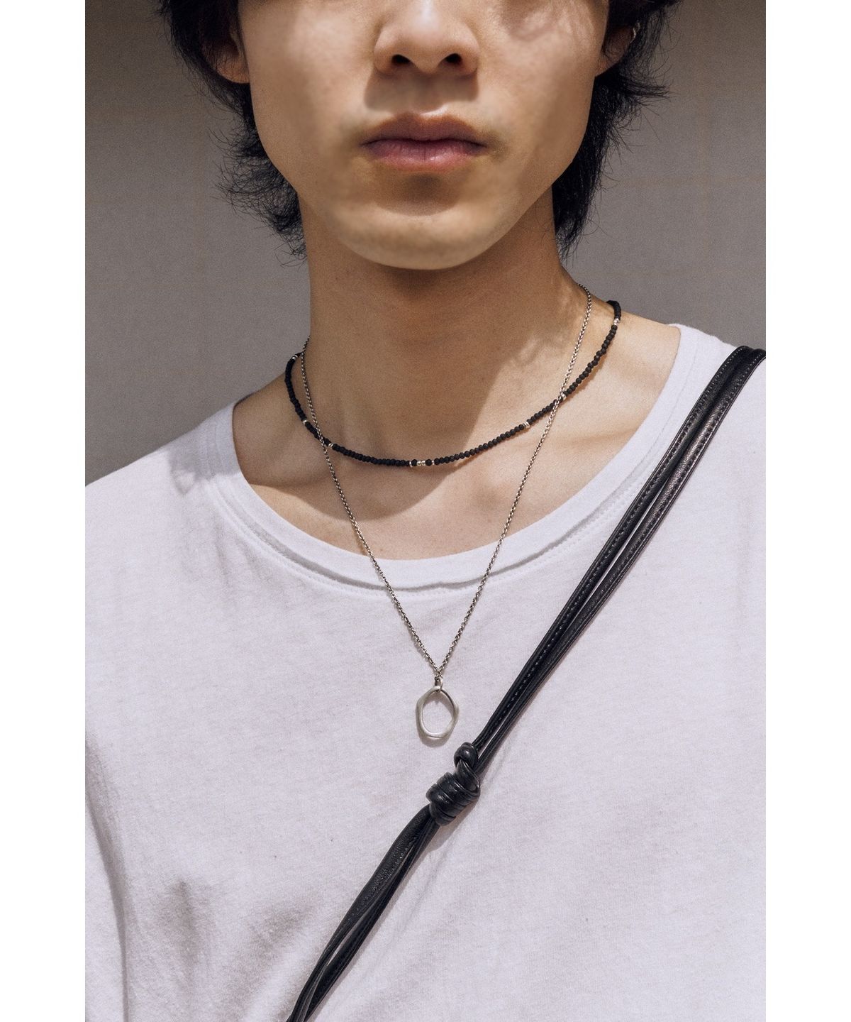 유스(YOUTH) Thin Beads Necklace - Black