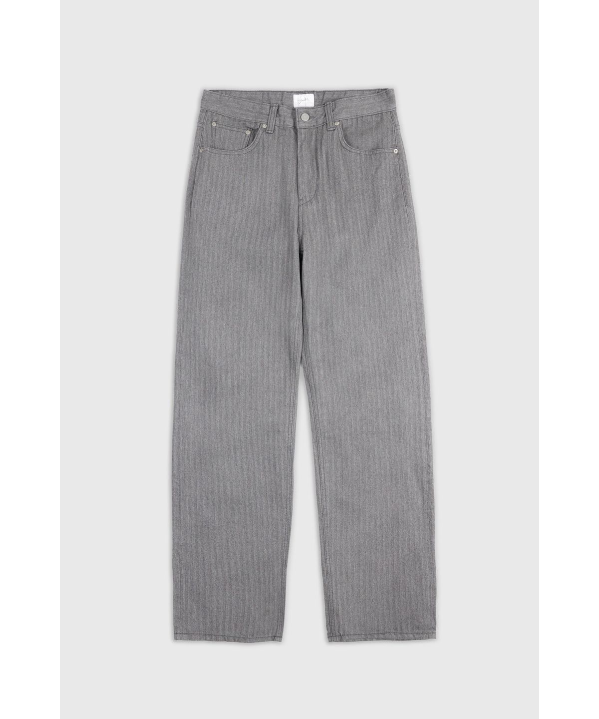 유스(YOUTH) Herringbone Straight Denim Pants - Grey