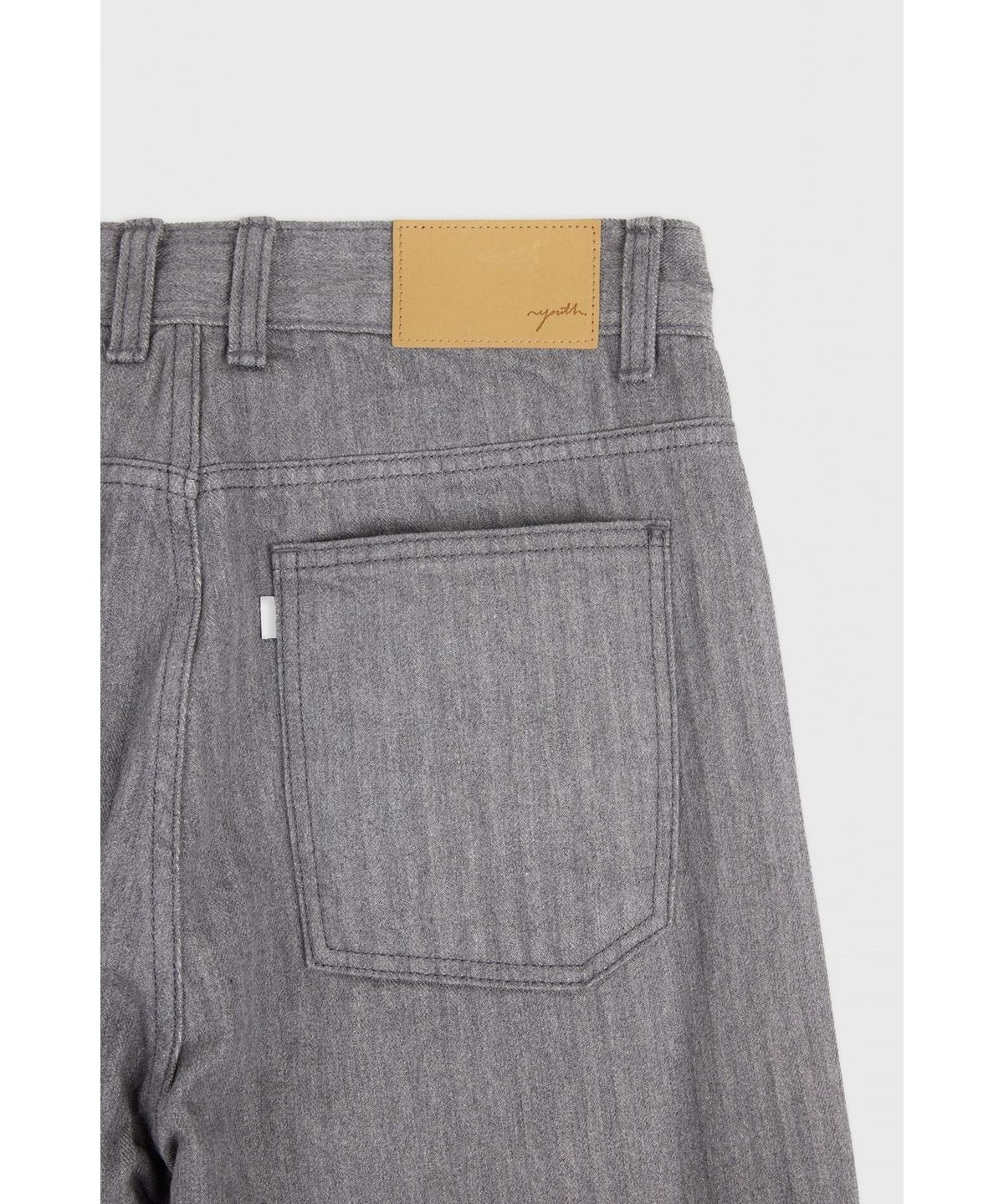 유스(YOUTH) Herringbone Straight Denim Pants - Grey