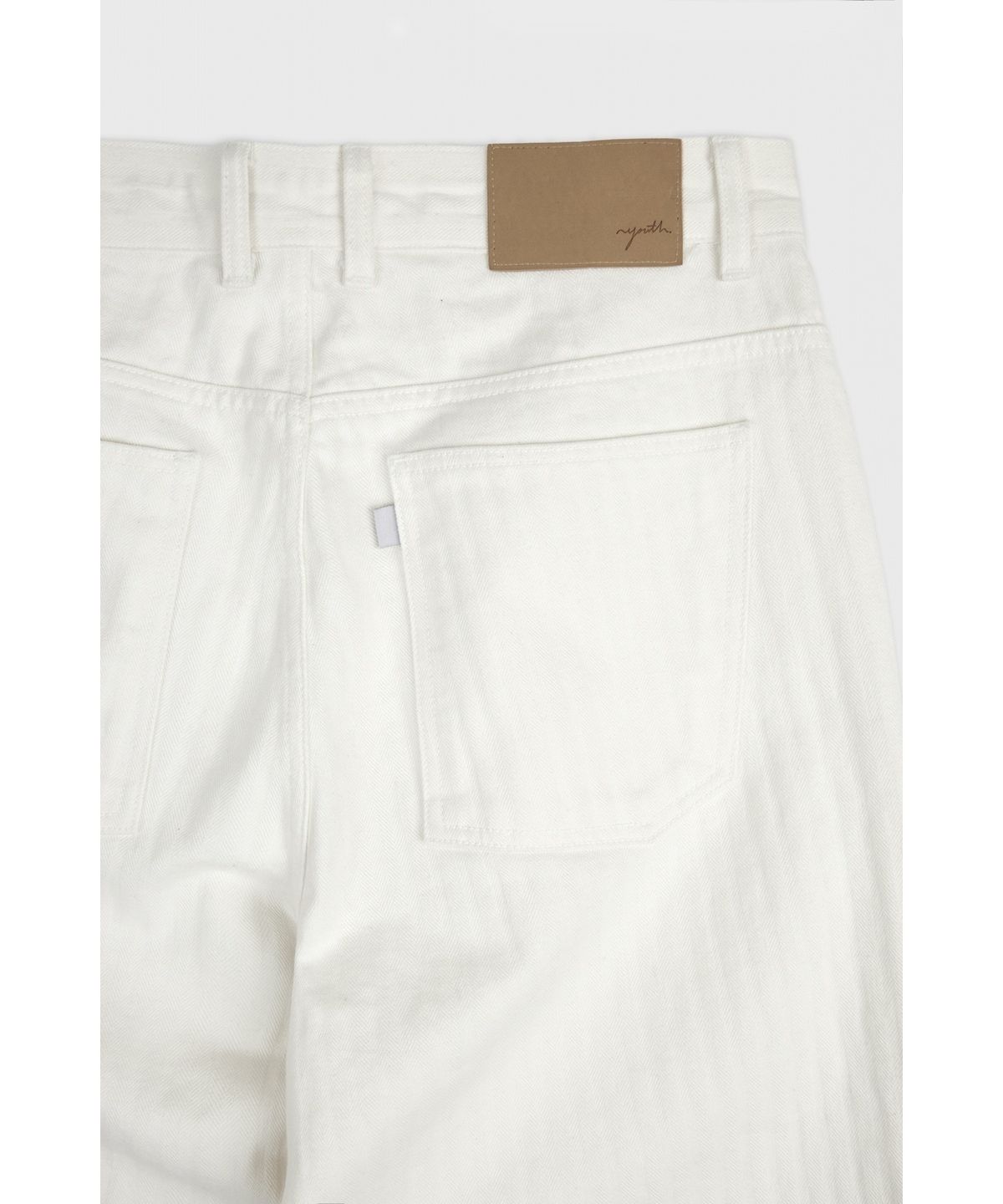 유스(YOUTH) Herringbone Straight Denim Pants - Ivory