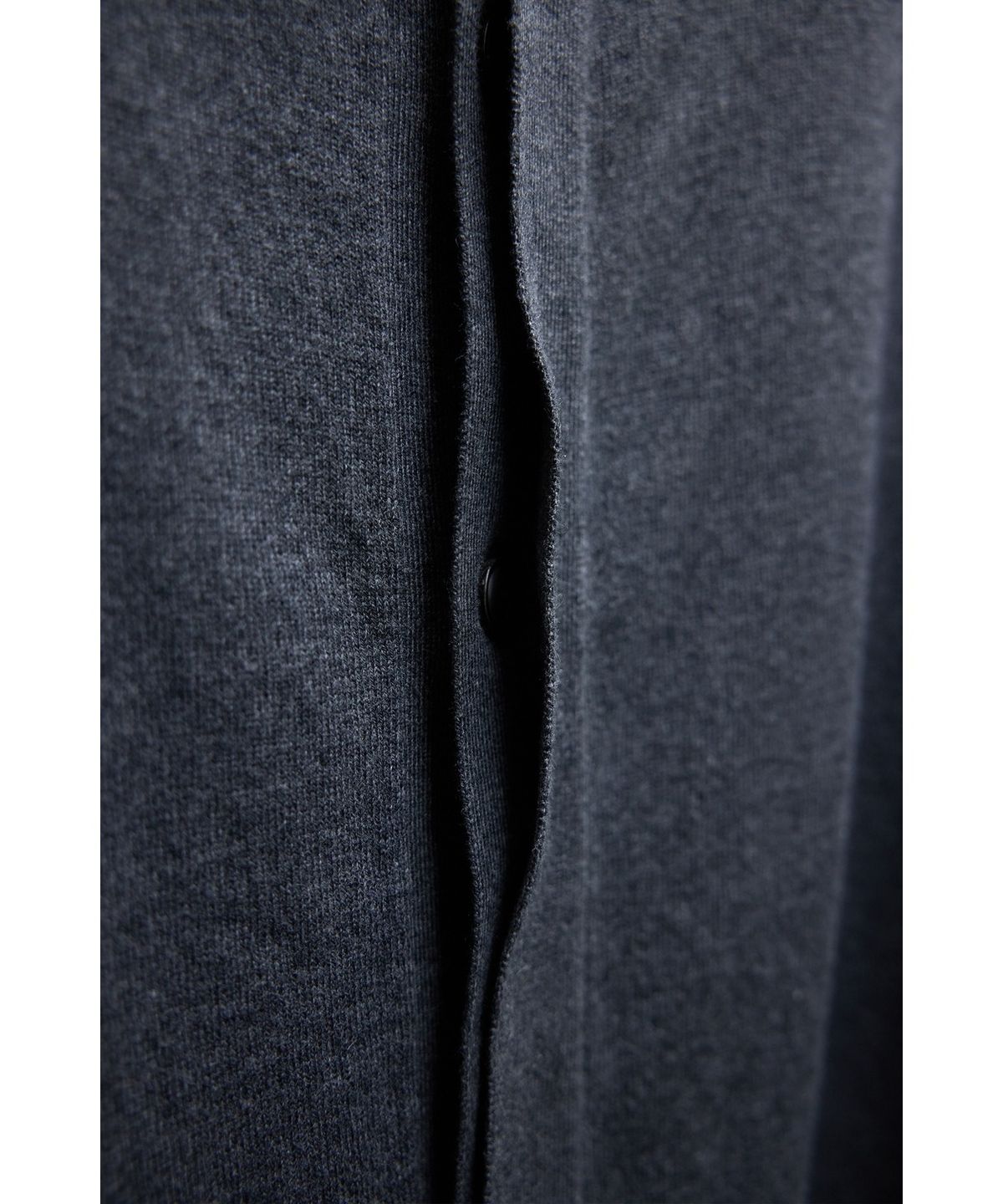 유스(YOUTH) Hidden Button Round Neck Cardigan - Charcoal Grey