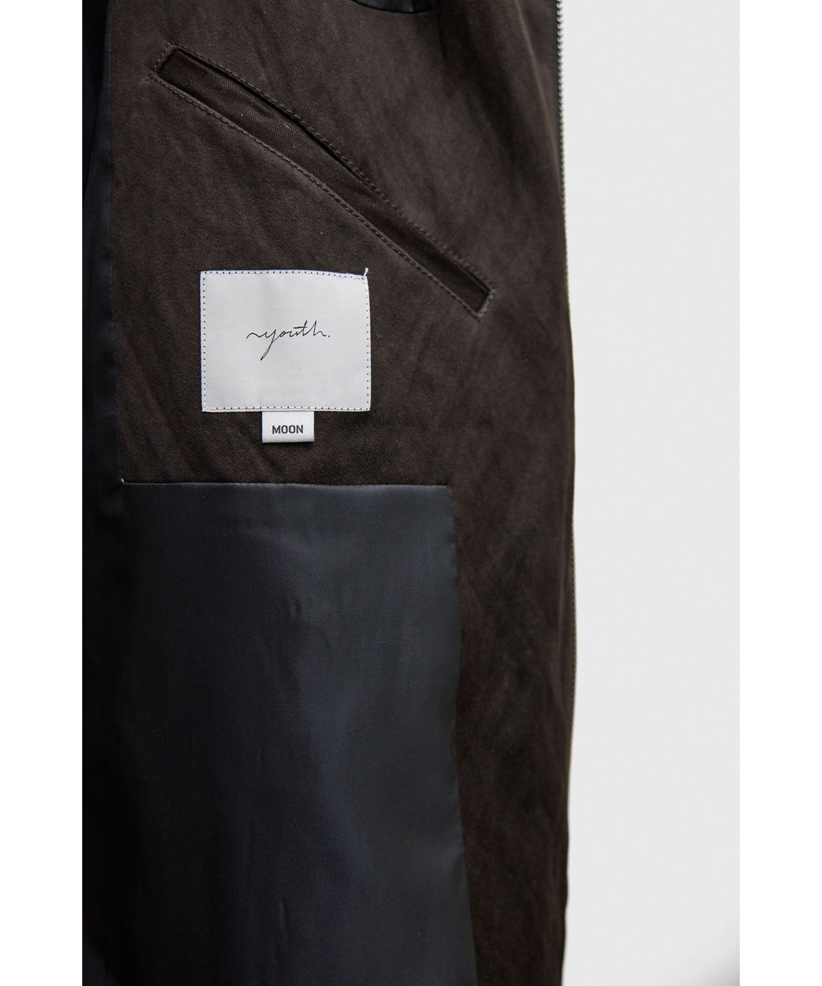 유스(YOUTH) High Neck Zip-up Jacket - Dark Brown