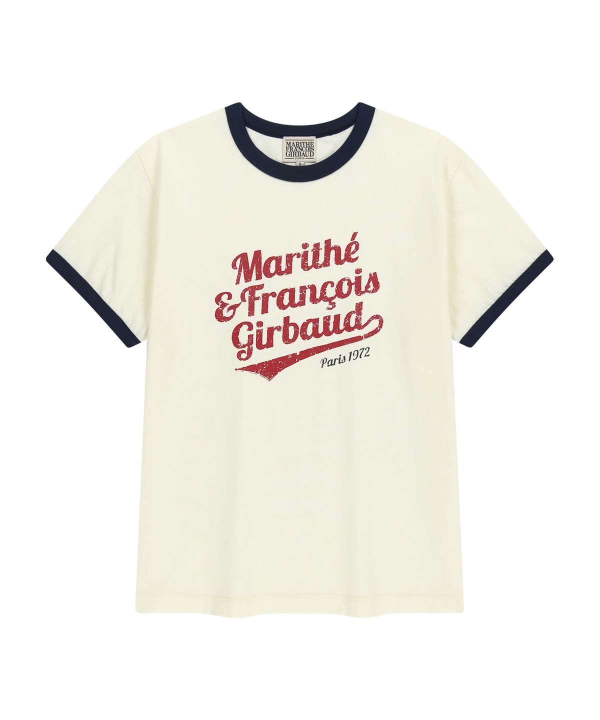 마리떼 프랑소와 저버(MARITHÉ + FRANҪOIS GIRBAUD) VINTAGE LOGO RINGER TEE ivory