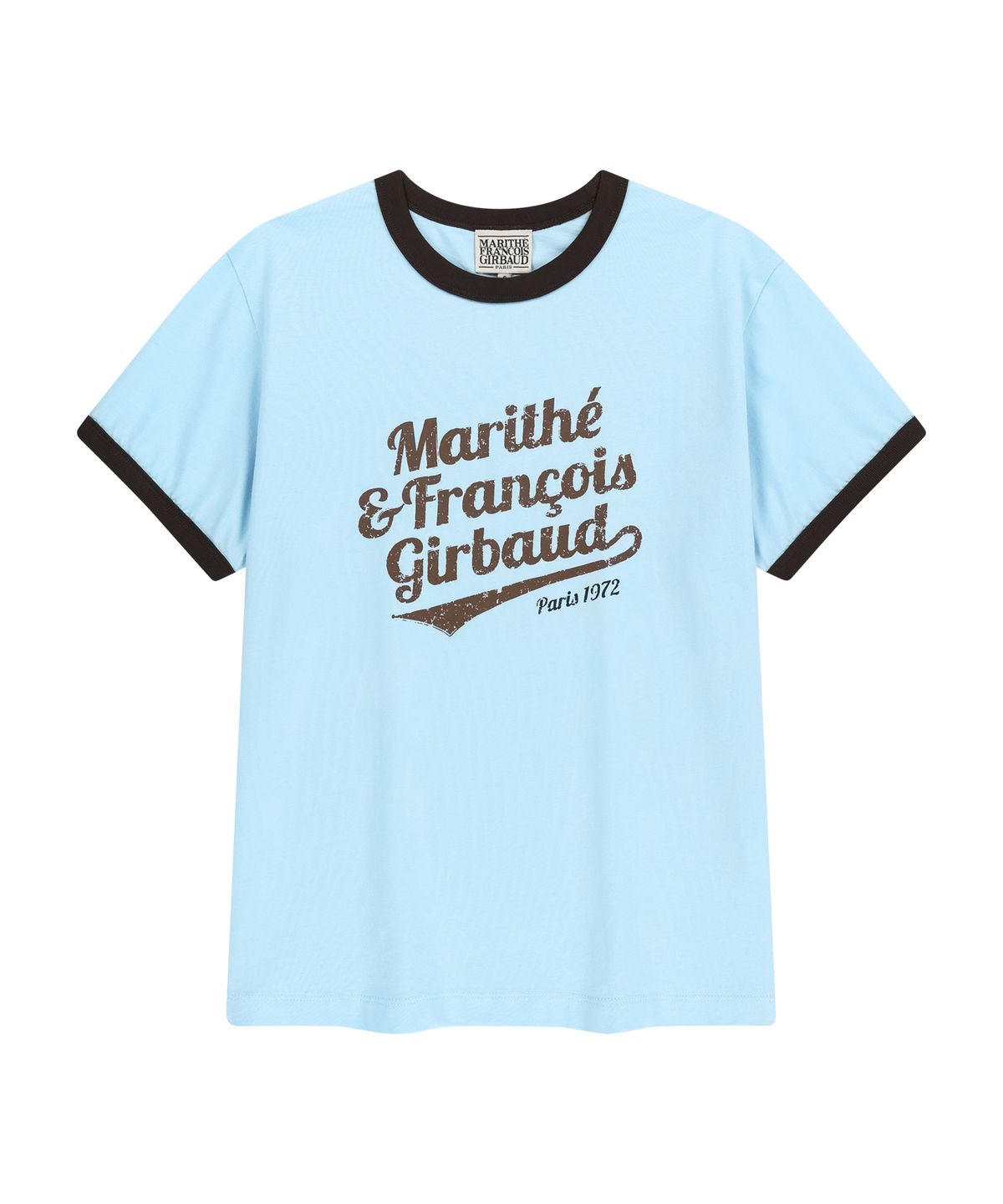 마리떼 프랑소와 저버(MARITHÉ + FRANҪOIS GIRBAUD) VINTAGE LOGO RINGER TEE sky blue