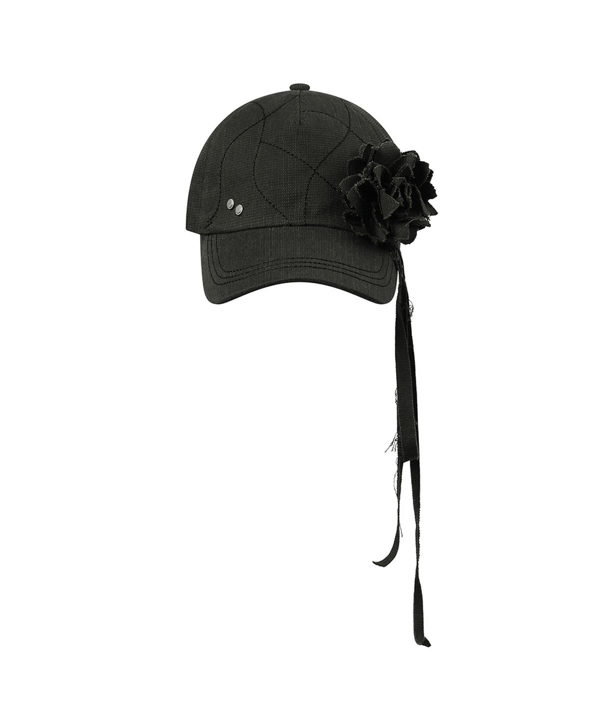 앤어애쉬(ANDAASH) Stitch line corsage ball cap CHARCOAL