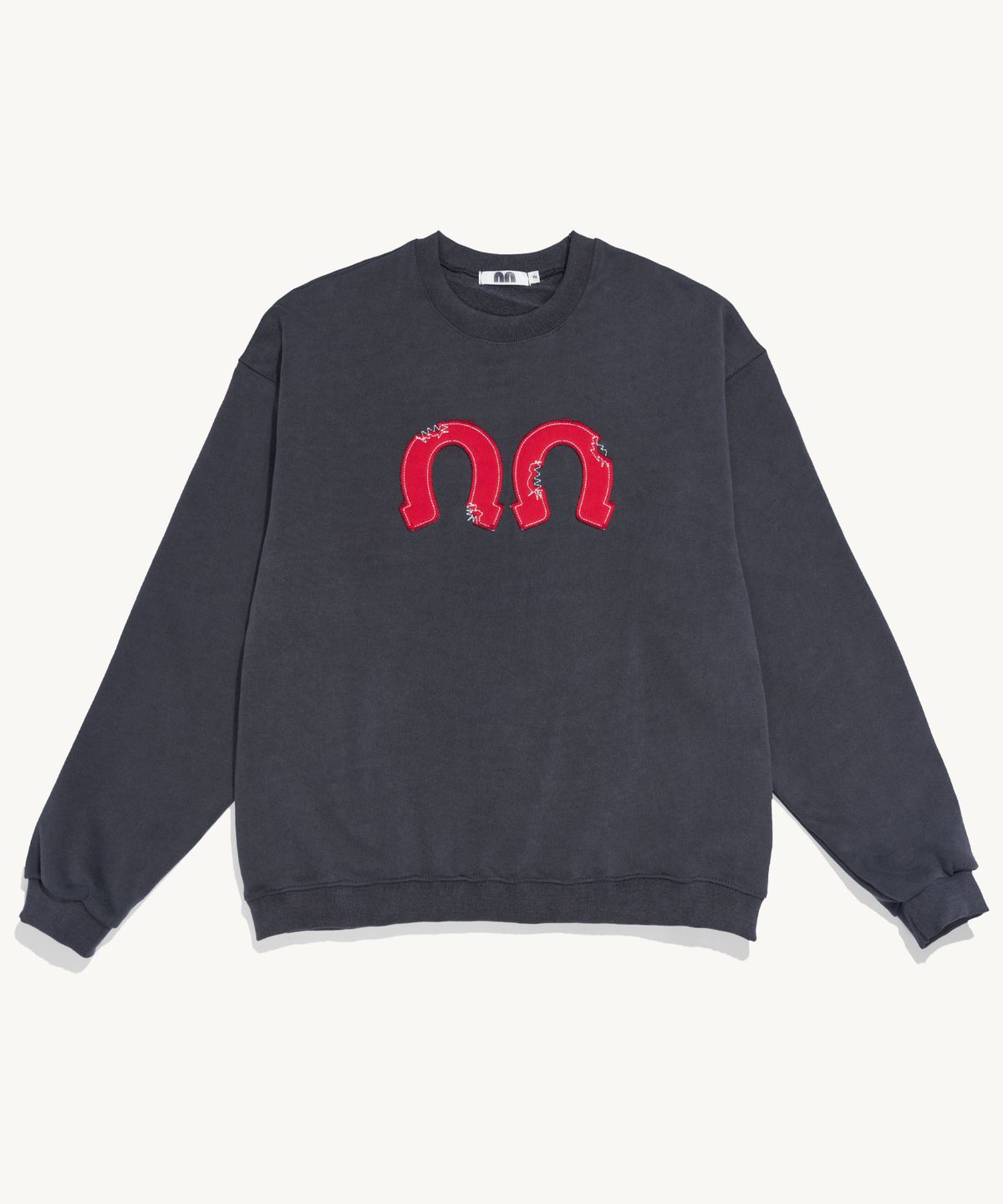 낫뉴(NOT NEW) Horse Shoe Applique nn Sweatshirt Charcoal