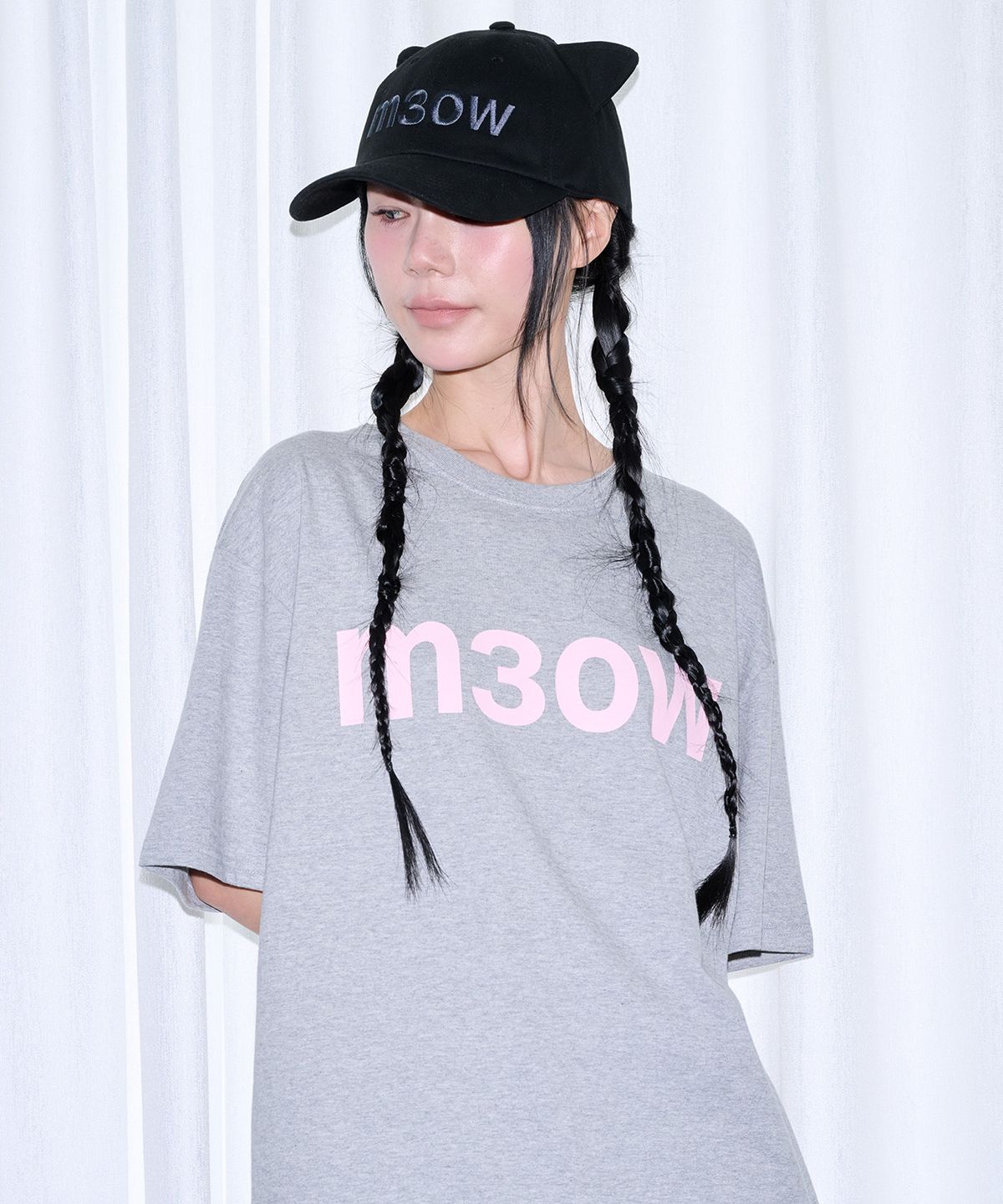 잇자바이브(ITZAVIBE) M3OW T SHIRT - LIGHT GRAY