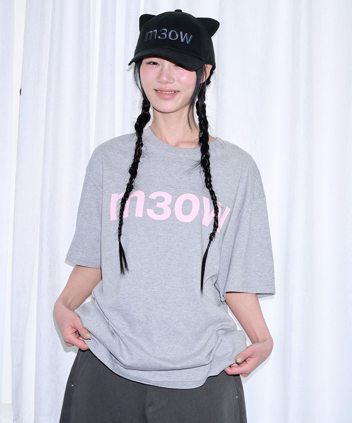잇자바이브(ITZAVIBE) M3OW T SHIRT - LIGHT GRAY