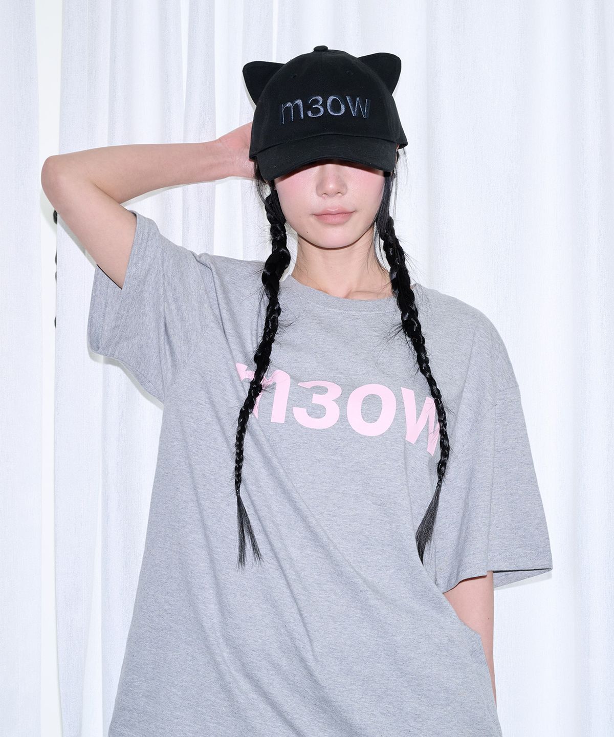 잇자바이브(ITZAVIBE) M3OW T SHIRT - LIGHT GRAY