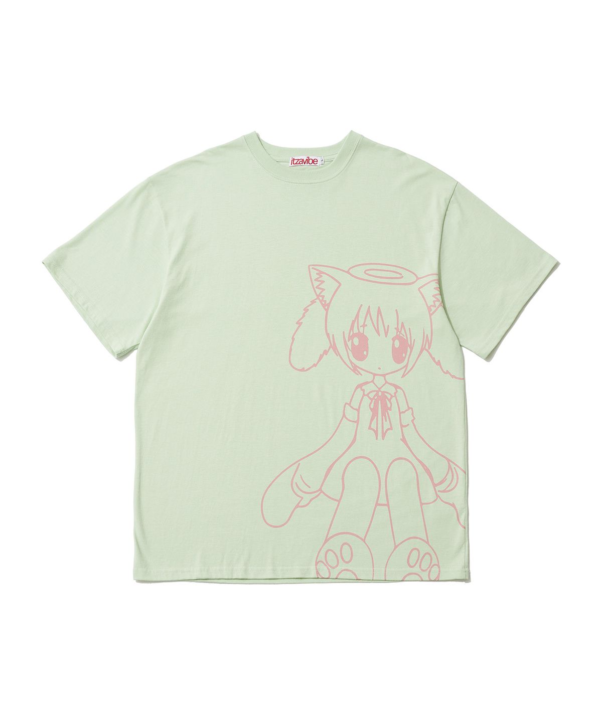 잇자바이브(ITZAVIBE) CAT GIRL T SHIRT - MINT