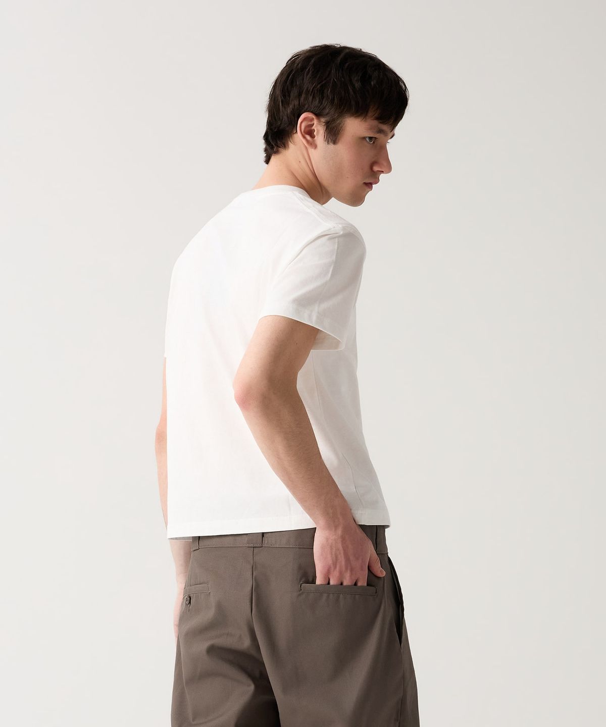 디키즈(DICKIES) 베이직 크롭 티셔츠 White