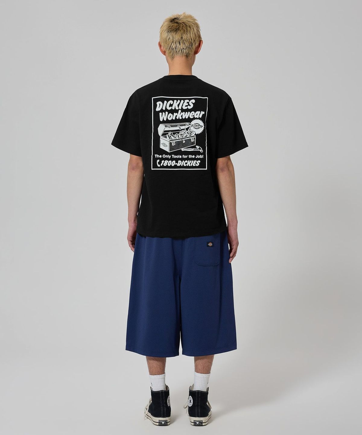 디키즈(DICKIES) 원 턱 메쉬 쇼츠 Navy