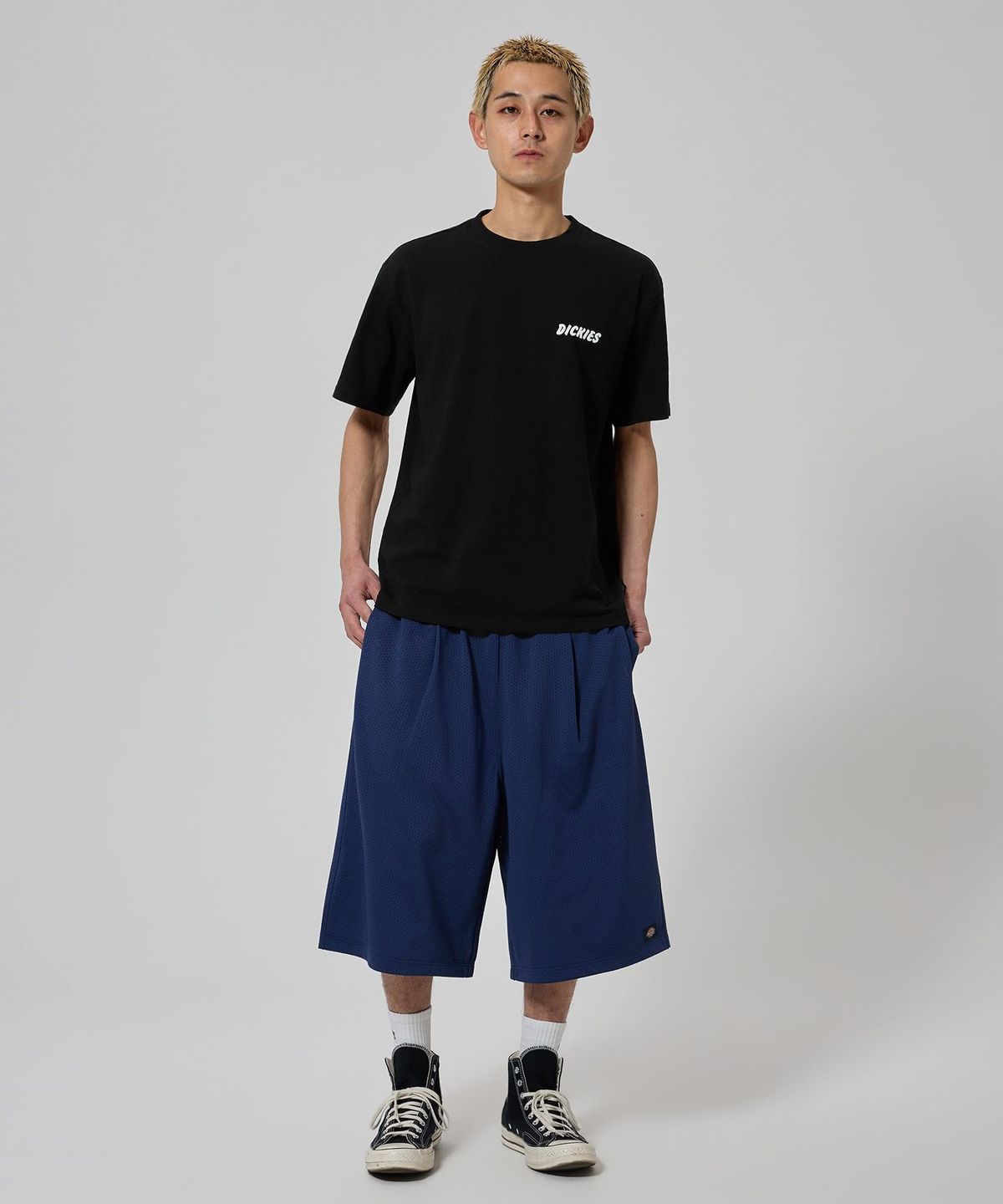 디키즈(DICKIES) 원 턱 메쉬 쇼츠 Navy