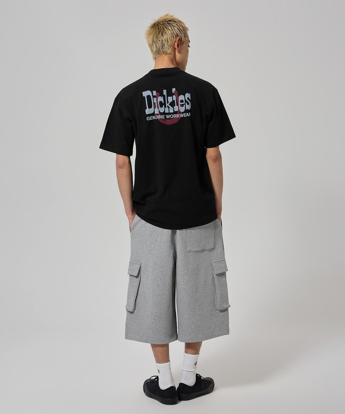 디키즈(DICKIES) 루즈핏 원 턱 카고 스웨트 쇼츠 Melange