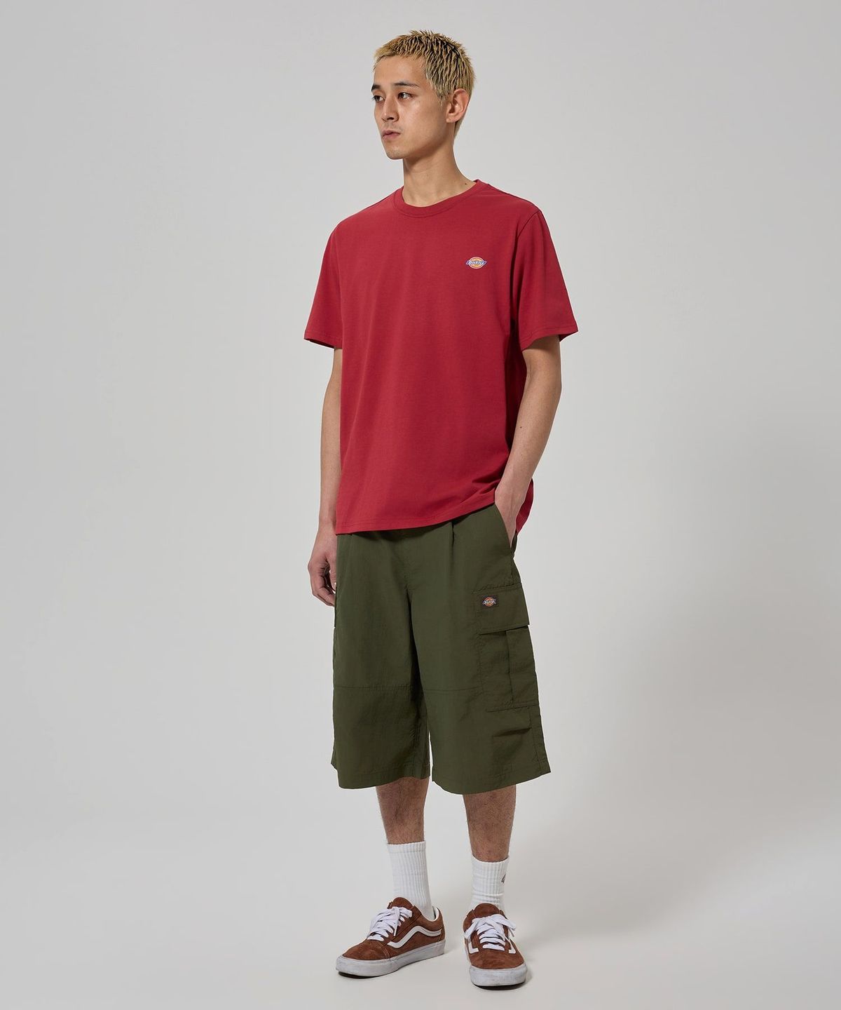 디키즈(DICKIES) 라이트 나일론 카고 버뮤다 팬츠 Olive