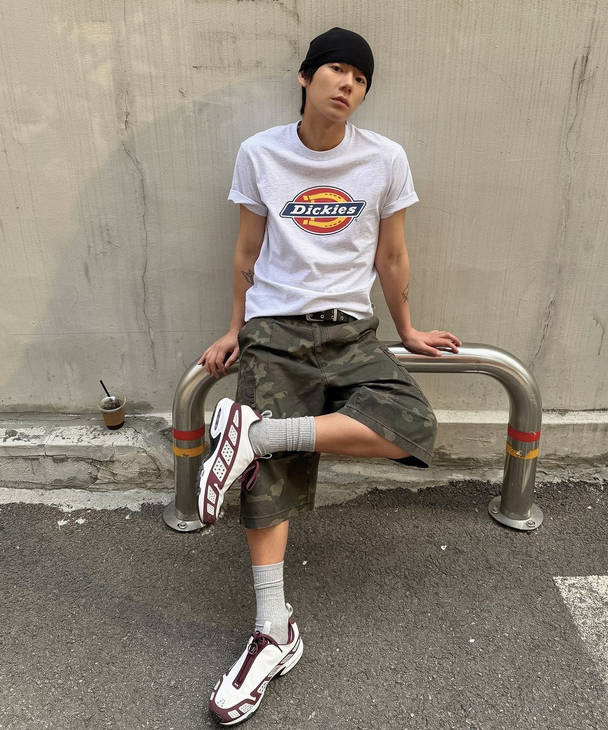 디키즈(DICKIES) 워시드 트윌 카고 쇼츠 Dyed Camo