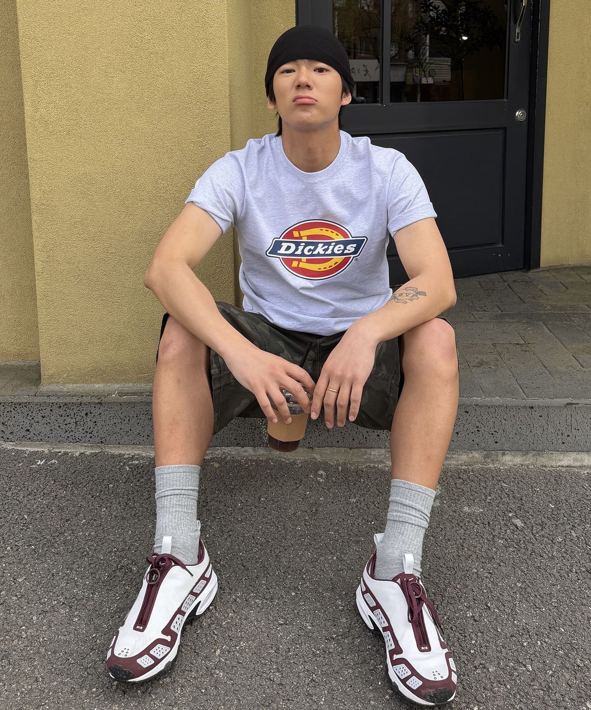 디키즈(DICKIES) 워시드 트윌 카고 쇼츠 Dyed Camo